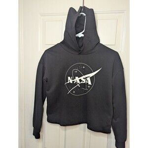 H&M Black NASA Hoodie Unisex Youth Size 12-14 Excellent Used Condition